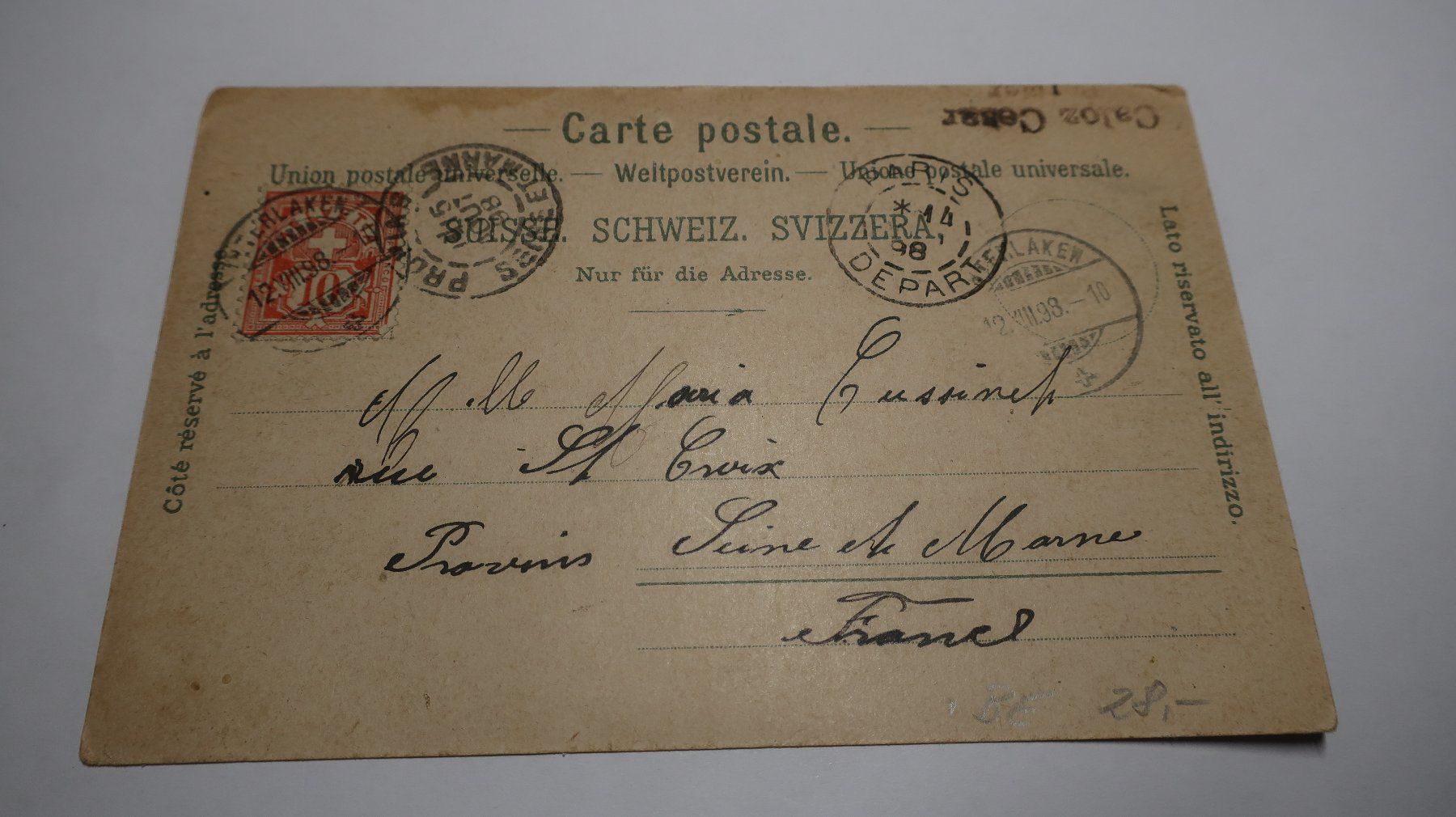 Cartoline postali: Gruss Interlaken 1898 – Difettoso da Cormoret venduto da Pascalll2001 8