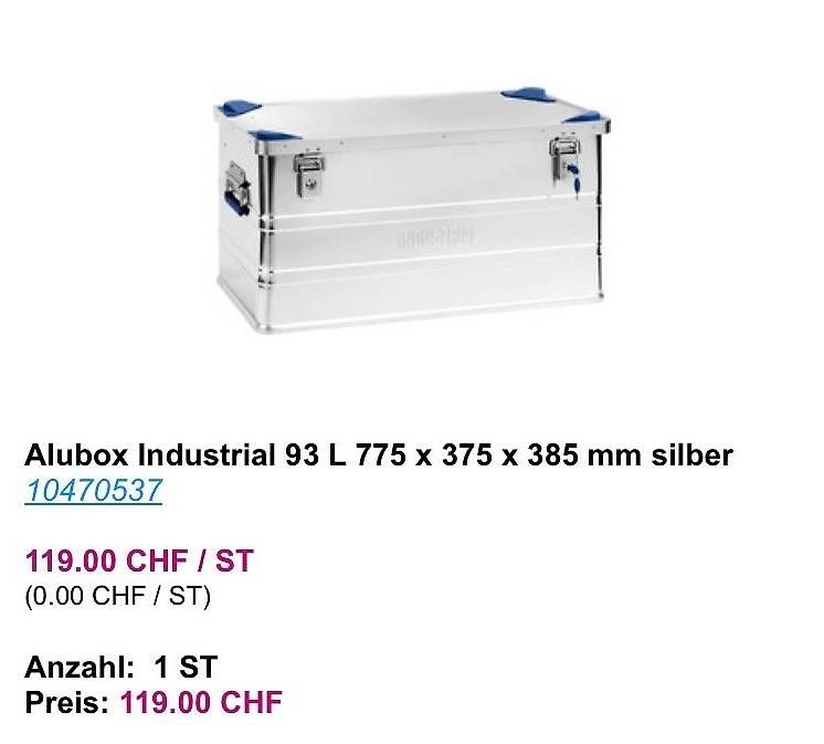 Casse di trasporto: 3 ALUBOXEN 93 liter – Usato da Zürich venduto da BootmakerforKings 1