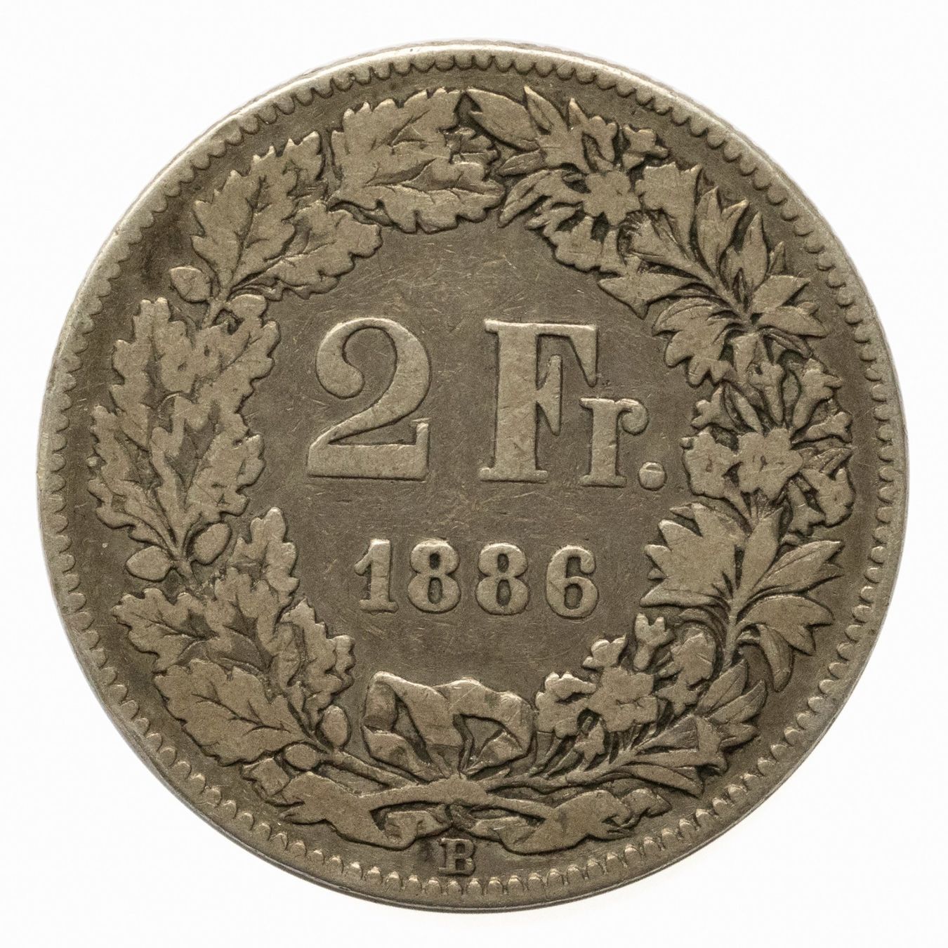 Tutti le monete: 2 Franken Silber 1886 – Usato da Rotkreuz venduto da Swiss-Coins