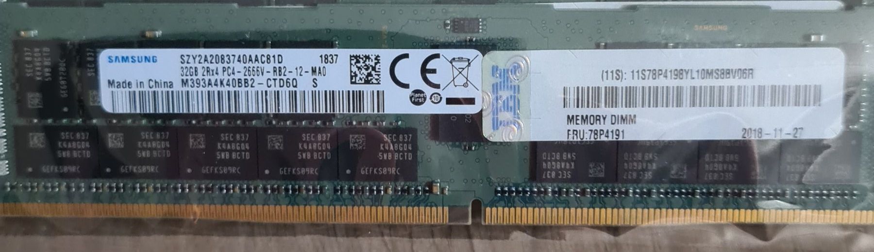 Samsung Mémoires / RAM: SAMSUNG 4x32Gb DDR4-2666V RAM-Set – D'occasion à Belp par woof 2