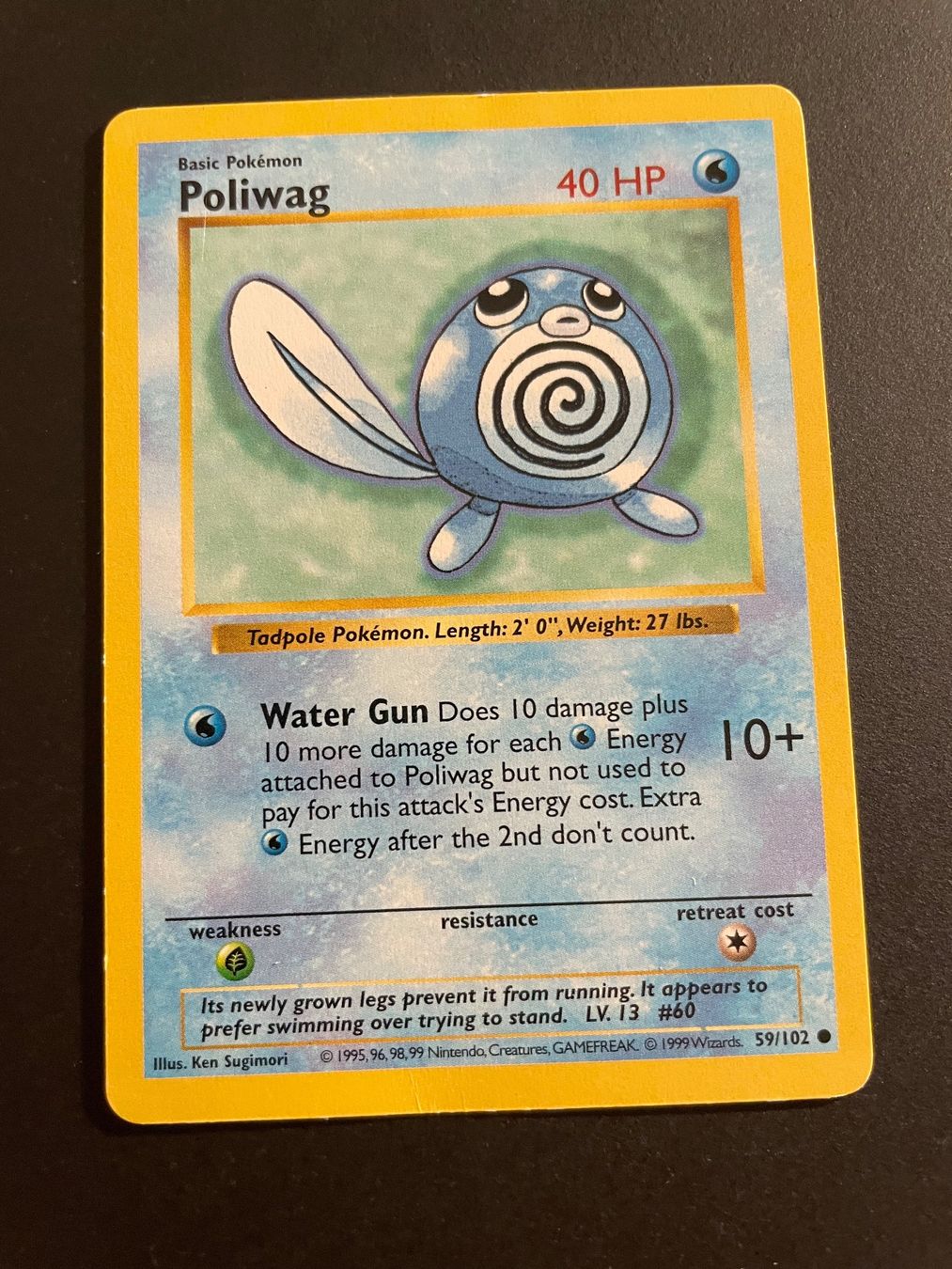 Pokémon Carte collezionabili: Poliwag Base Set 59/102 Shadowless – Usato da Zürich venduto da pokemon_cards