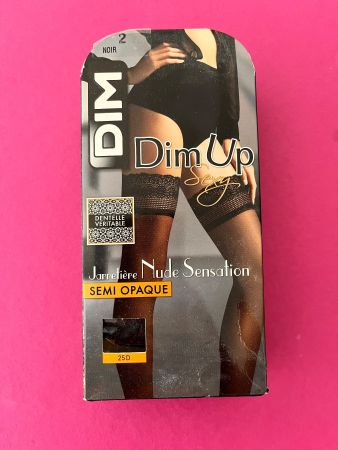 Halterlose Strümpfe, DIM Up Sexy, Grösse 2, Farbe Schwarz