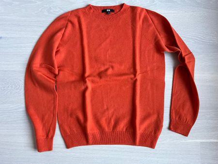 Pull Uniqlo orange col rond taille S
