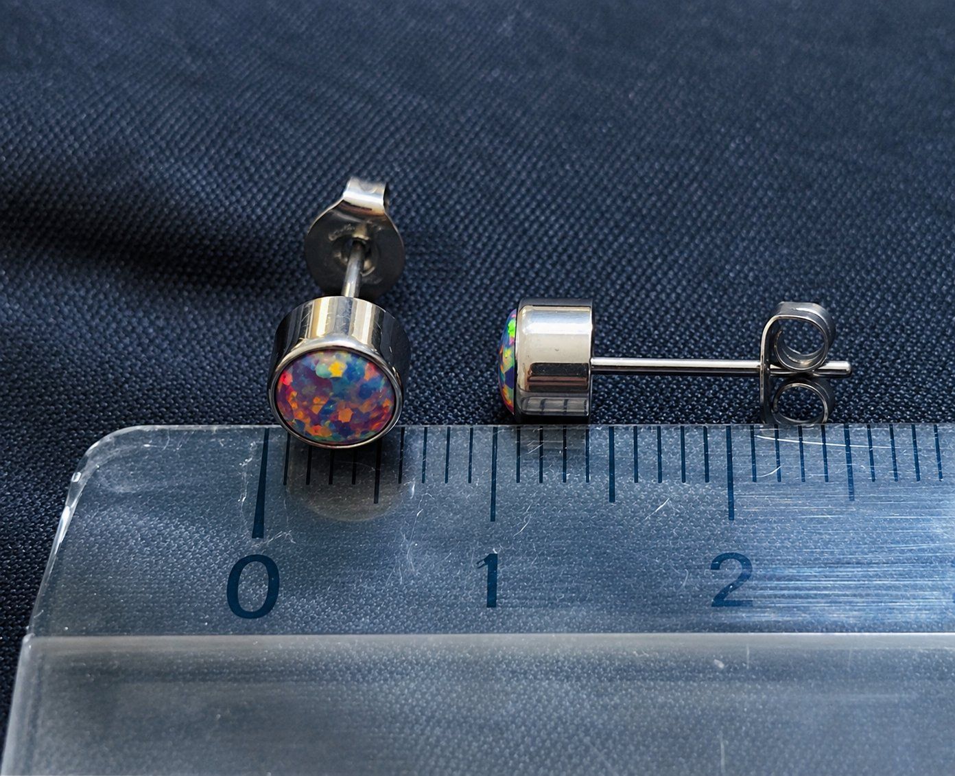 Boucles d'oreille: Ohrstecker aus Titanium mit Opal – Neuf avec emballage d'origine à Matten b. Interlaken par kero71 2