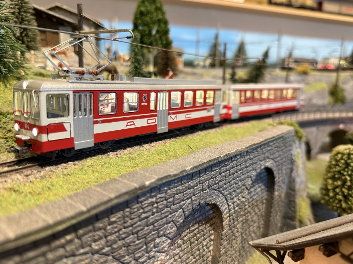 Modellini di ferrovie: Rame AOMC Be 4/4 102+Bt 132 Digitsl DCC – Usato da Etagnières venduto da 1217juju 9