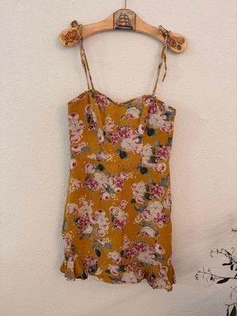 Gelbes Blumenkleid (Damen, Gr. M) Forever New