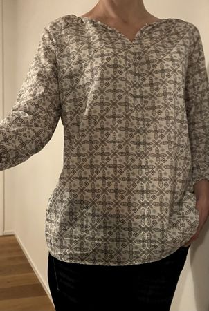 Marc O'Polo Bluse Damen Gr. 34 Baumwolle mit Muster