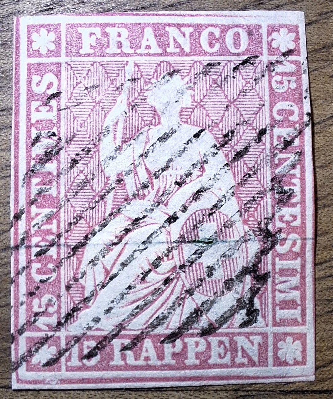 Tutti i francobolli: Strubel 24A3.b mit Befund Kat. 240.- – Usato da Balgach venduto da SIMEON27