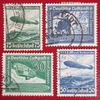 Deutsches Reich – Zeppelin-Lot 4 Marken gestempelt