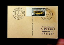 SUISSE  CARTE JOURNÉE DU TIMBRE BERN 5.XII.37 /U285