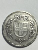 Schweizer Münzen Fünfliber Silber 1933 5 FR.