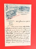 Lettre, Grand Hôtel de la Métropole, Genève, janvier 1903