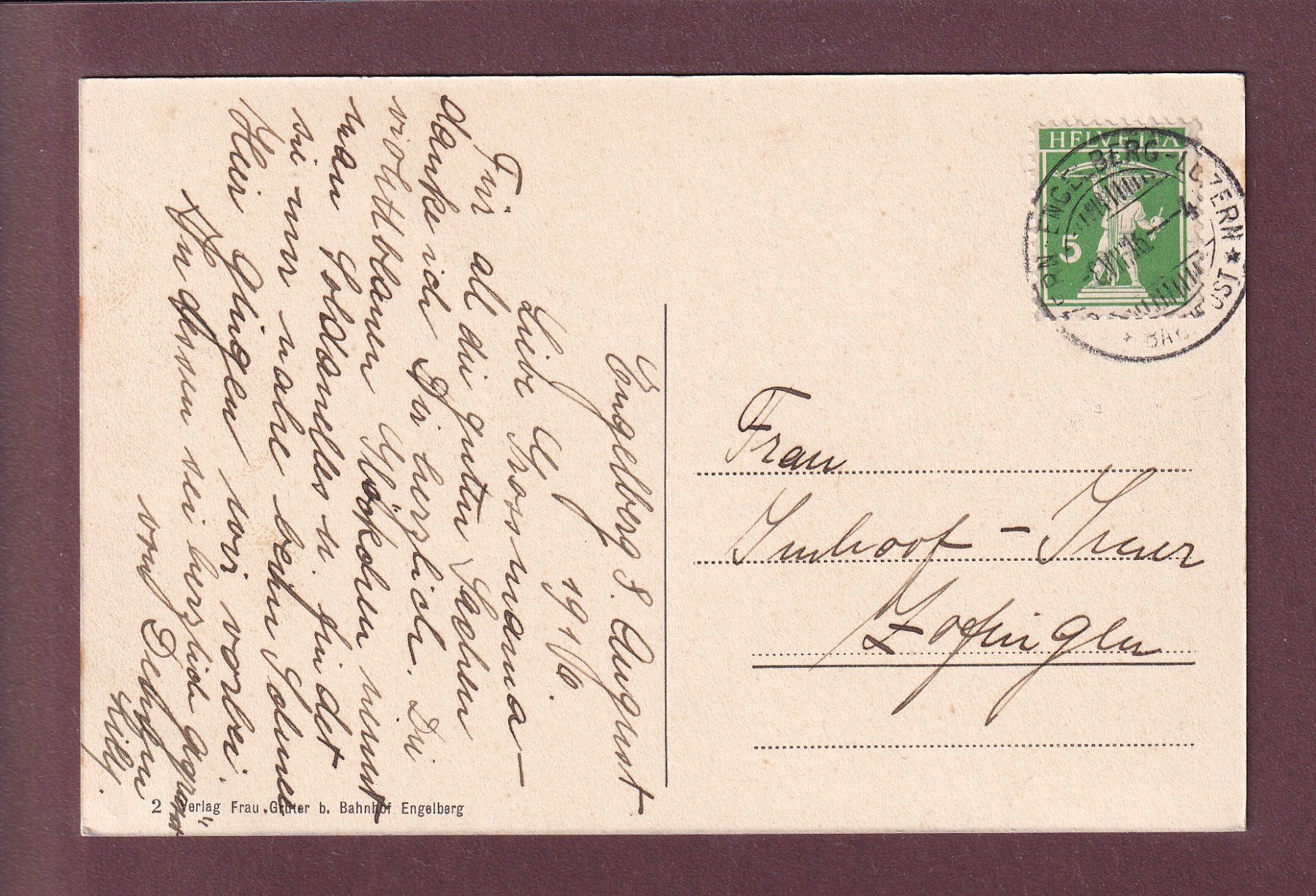 Ansichtskarten: Engelberg - TRÜBSEE - 1916 – Gebraucht aus Pully von nicecards 1