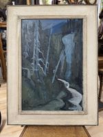 Altes Ölgemälde „Schlucht bei Bergün“ August Samuel Aegerter