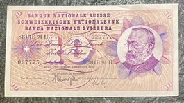 10‑Franken‑Banknote 1974 – Serie 94 H – sehr guter Zustand