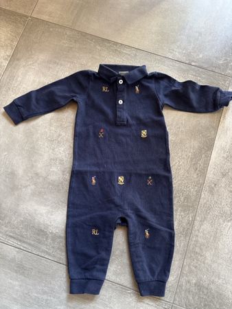 Ralph Lauren Strampler Grösse 9M dunkelblau, Top Zustand!