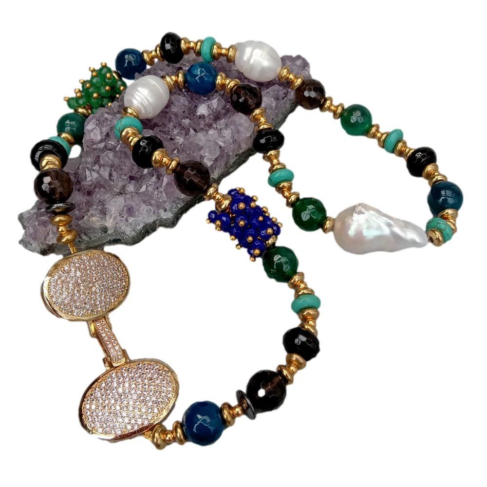 Catenine: Lua 56 cm Achat Perle Halskette Echt Collier agates perles – Nuovo (secondo la descrizione) da Prilly venduto da ilyria73 2