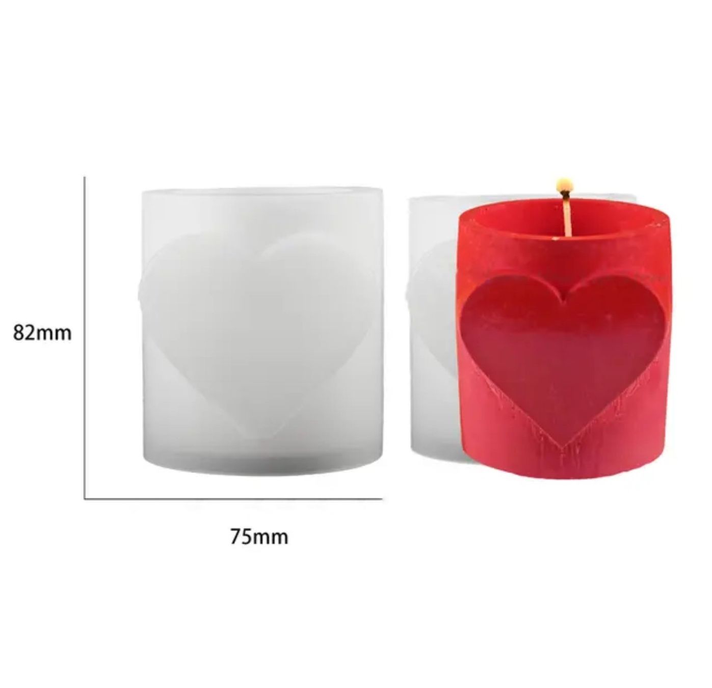 Teglie da forno: Giessform Silikonform Blumentopf Kerzenglas Herz – Usato da Kaltbrunn venduto da schere-stein-papier 1
