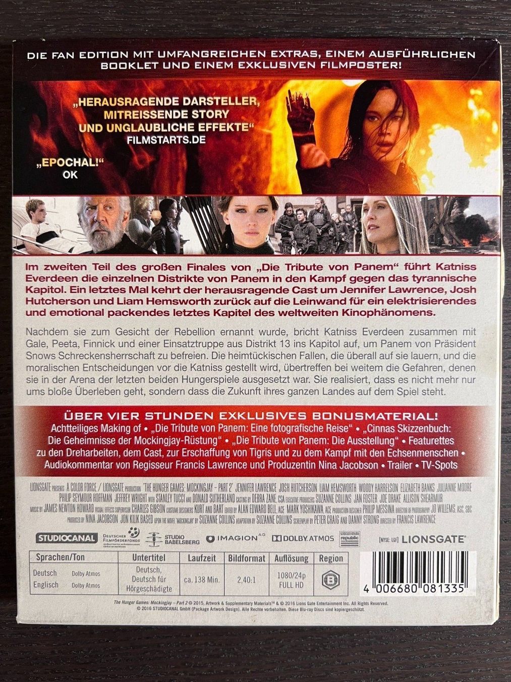 Tutti i DVDs: Die Tribute von Panem - Mockingjay Teil 2 in 2D & 3D – Usato da Zürich venduto da Blu-ray_ZH 1