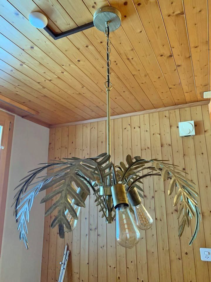 Lampadari & plafoniere: Goldene Hängelampe mit Palmblättern – Usato da Worb venduto da KhaosPrinzesSin 2