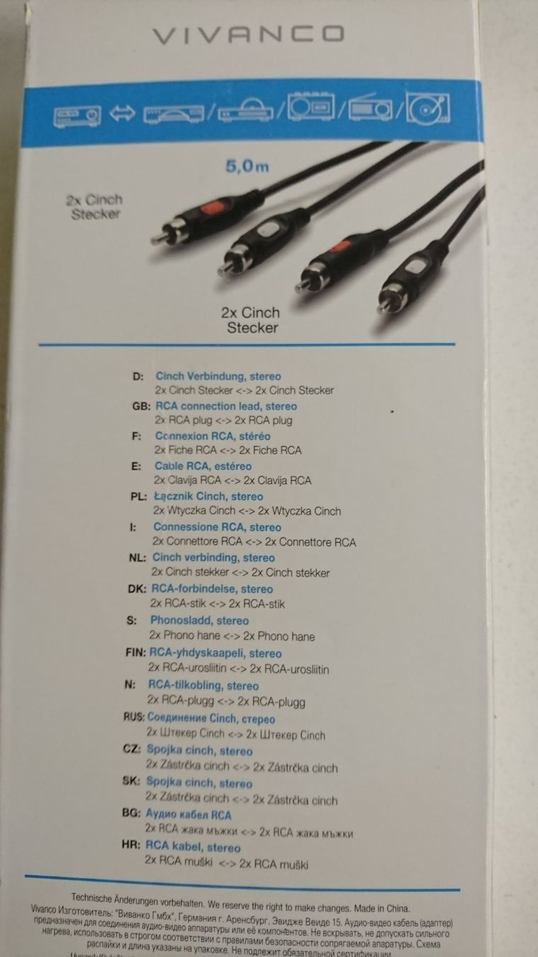 Câbles: Cinch Kabel – Neuf avec emballage d'origine à Tägerschen par Tech-World7 1