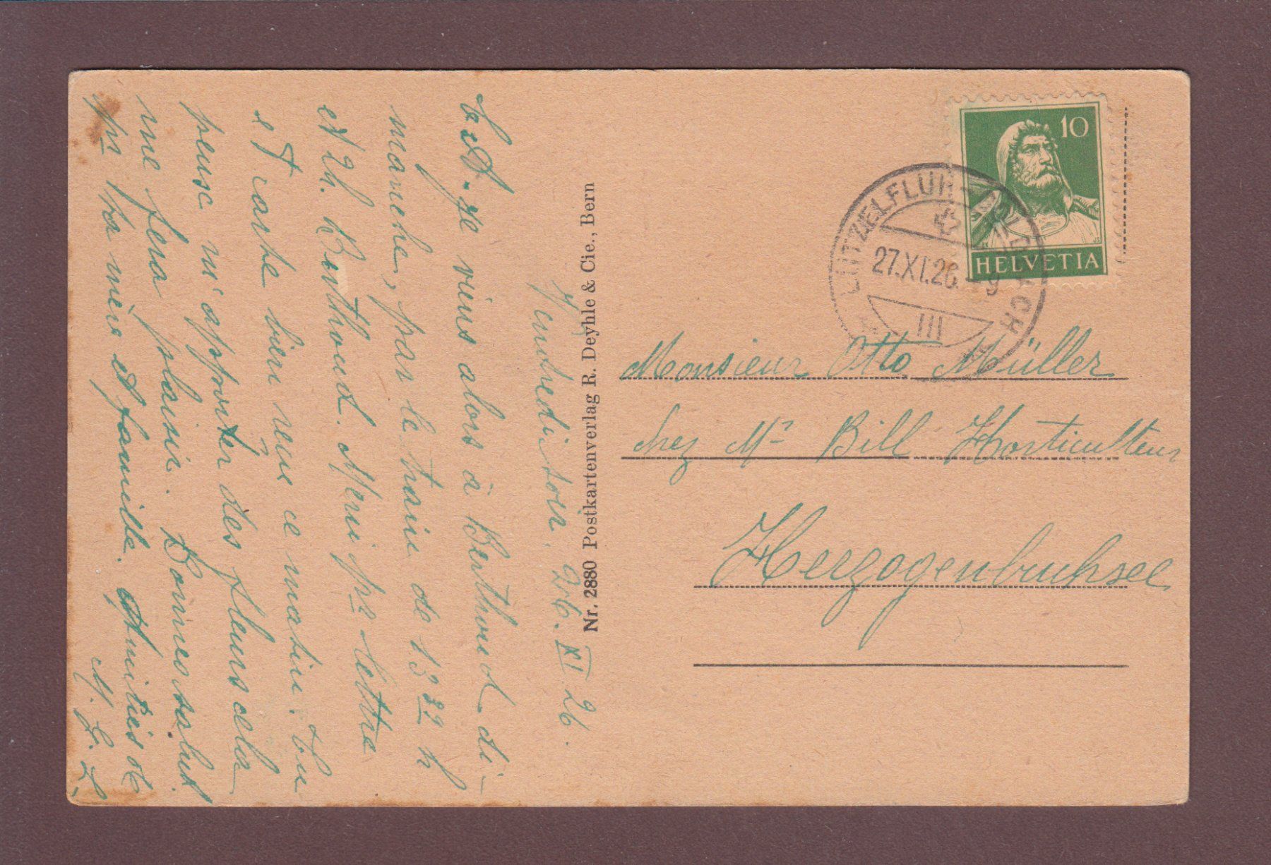 Cartoline postali: LÜTZELFLÜH - Gotthelf-Denkmal - 1926 // Eckbug // – Usato da Pully venduto da nicecards 1