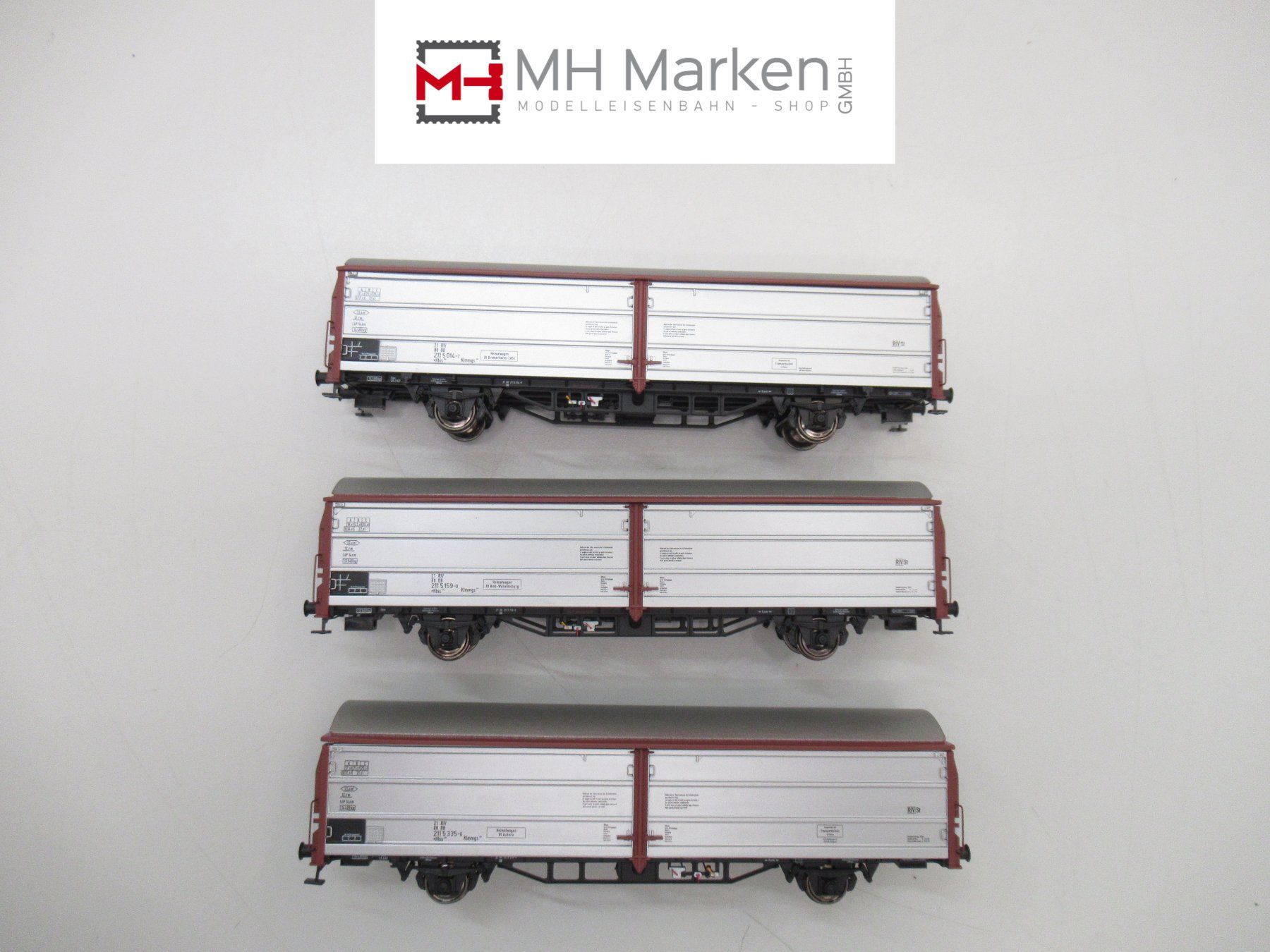 Brawa Modellini di ferrovie: BRAWA 48950 Schiebewandwagen Set 3 Teilig Deutsche Bundesb. – Usato da Basel venduto da mhmarken