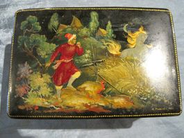 russische Lackdose, handgemalt