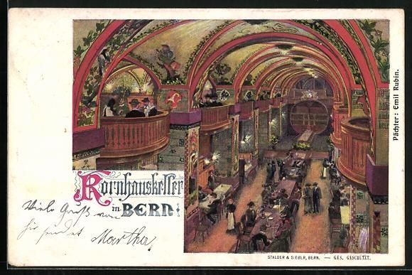 Cartes postales: Künstler-AK Bern, im Kornhauskeller – D'occasion à Berlin par bartko-reher
