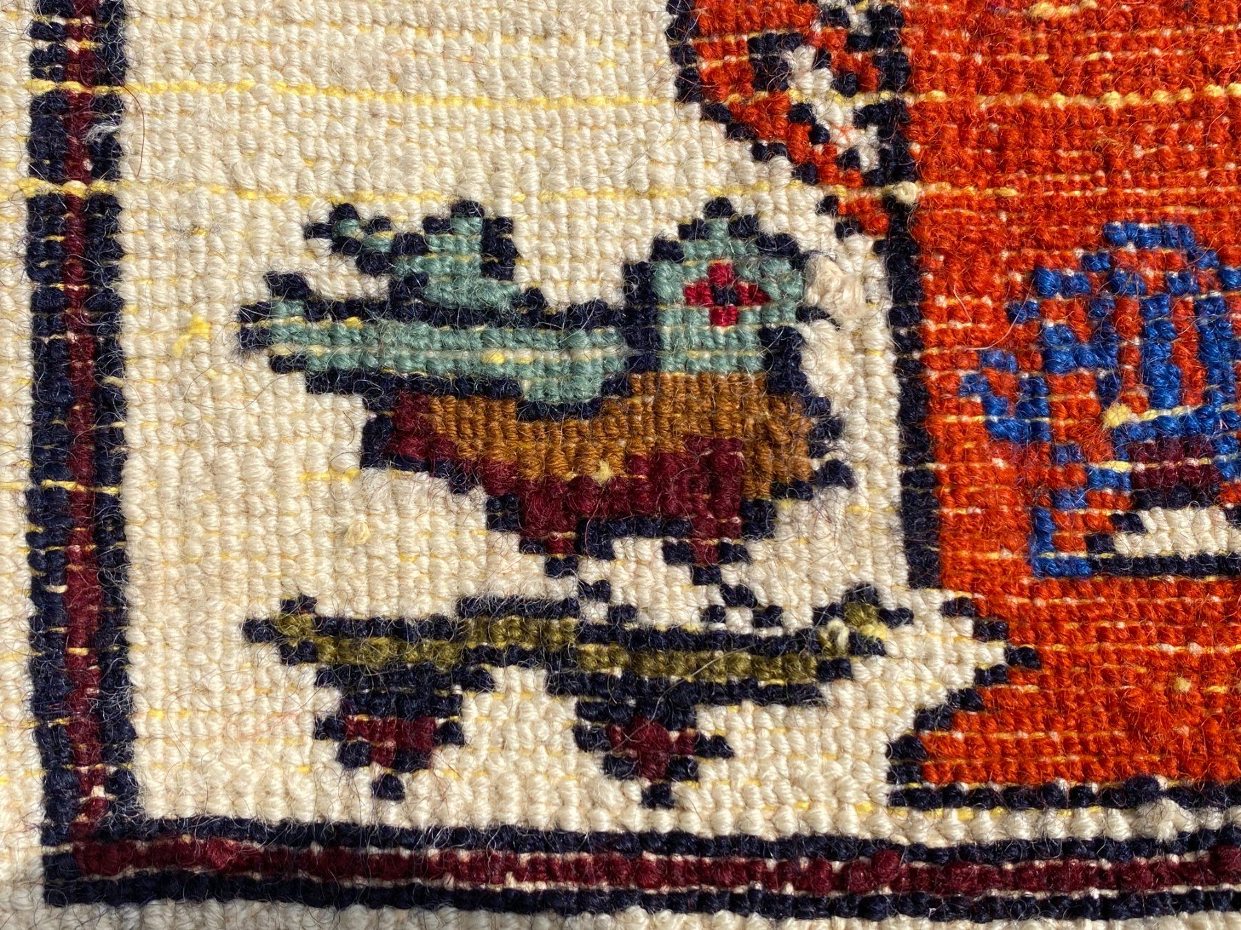 Tappeti: alter Hamadan Teppich 28x23cm mit Rahmen‪ – Usato da Vacallo venduto da cri_229f 5