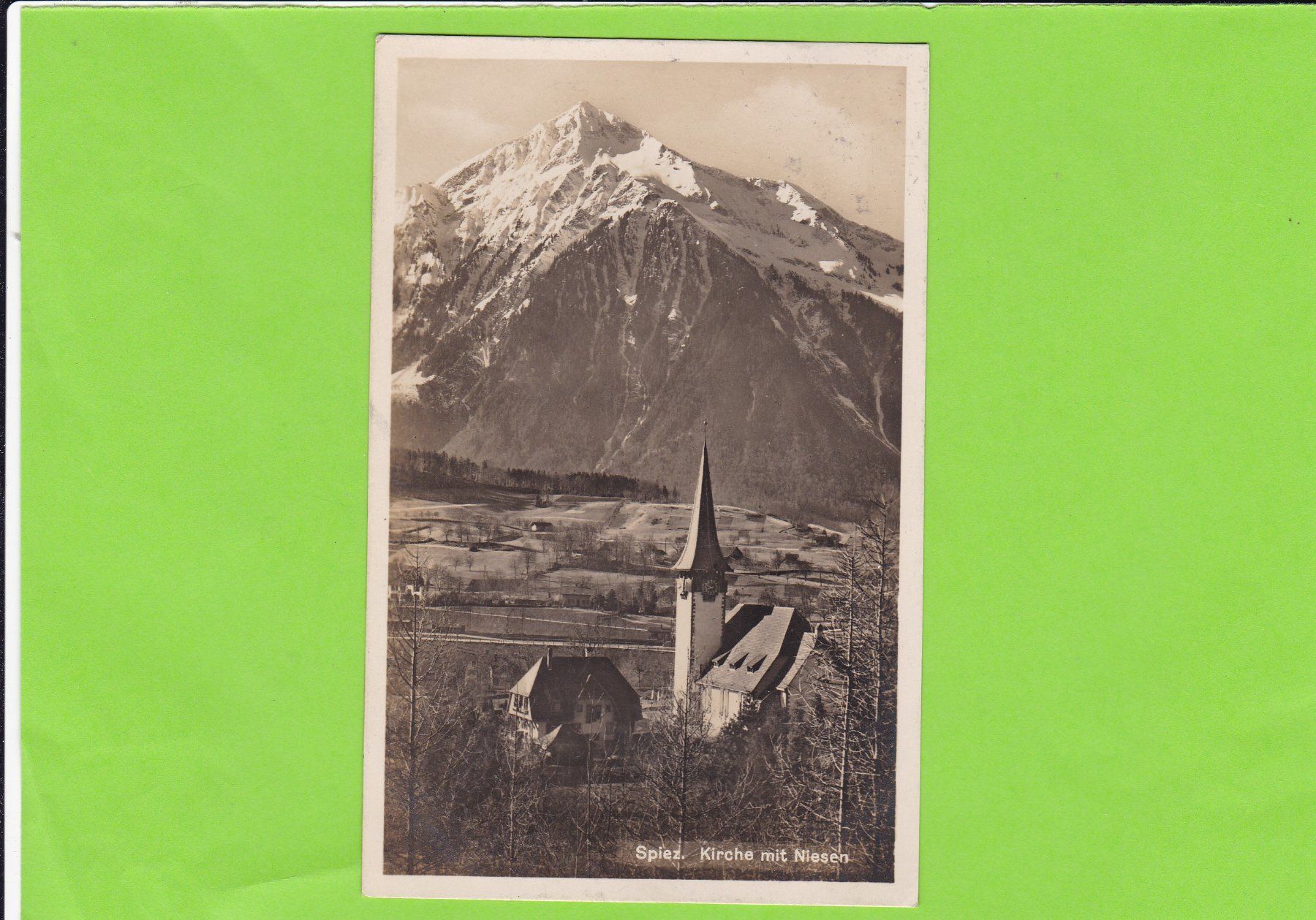 Cartes postales: Spiez-Kirche mit Niesen – D'occasion à St. Peterzell par neckertal