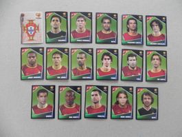 Panini Fussball Fehlliste EM 2004 Portugal 17 Stk. Nr. 7- 27