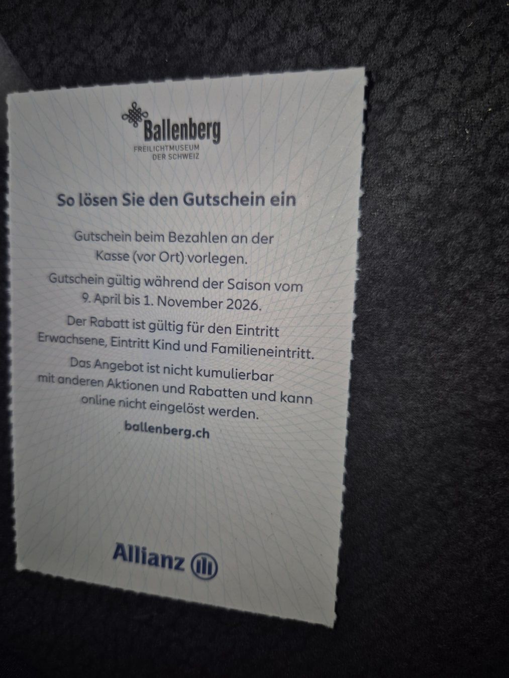 Buoni: Gutschein Ballenberg – Nuovo (secondo la descrizione) da Schafisheim venduto da Wicky08 1