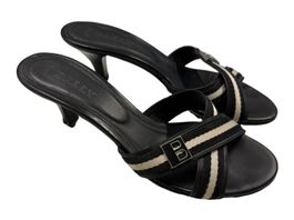 Elegante Bally Sandaletten Mules schwarz/weiss, Gr.39