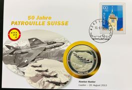 Patrouille Suisse  Numisbrief versilberte Medaille 2013
