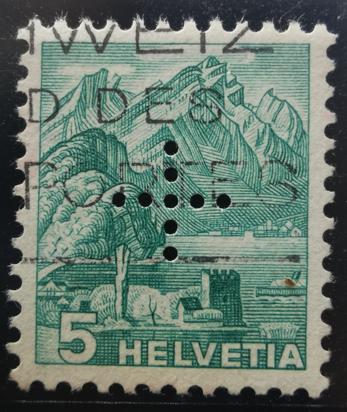 Tutti i francobolli: TR82 CH Perfins ZNr. 202 Rare – Usato da Cousset venduto da Patrick_Collections 1
