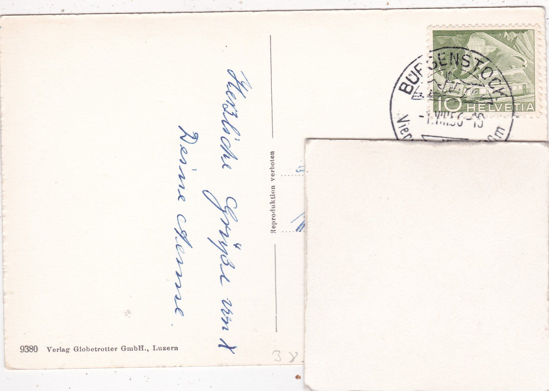 Cartoline postali: Bürgenstock Hammetschwand 1956 – Usato da Herisau venduto da Lisegrat2008 1