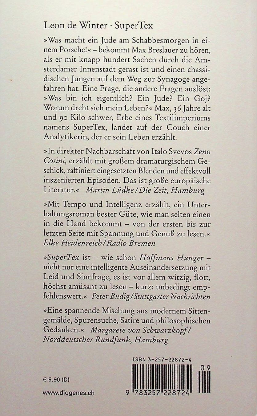 Libri: Leon de Winter Supertex TB Diogenes 9. Auflage 2003 – Usato da Reitnau venduto da Zaomir 1
