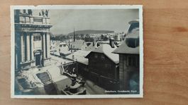 AK grossformatig. Solothurn verschneite Stadt um 1950