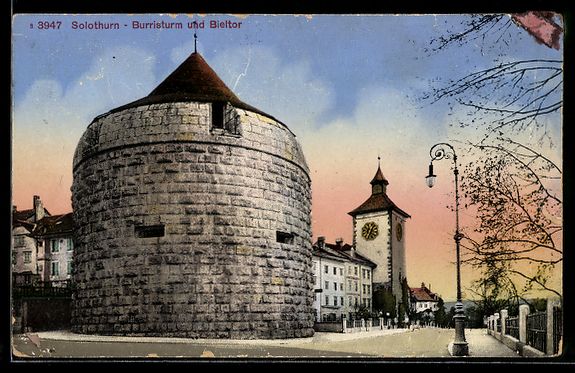 Cartoline postali: AK Solothurn, Burristurm und Bieltor – Usato da Berlin venduto da bartko-reher