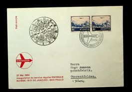 SUISSE VOL SUISSE-RIO DE JANEIRO 1954. SLH 70.00 /T528