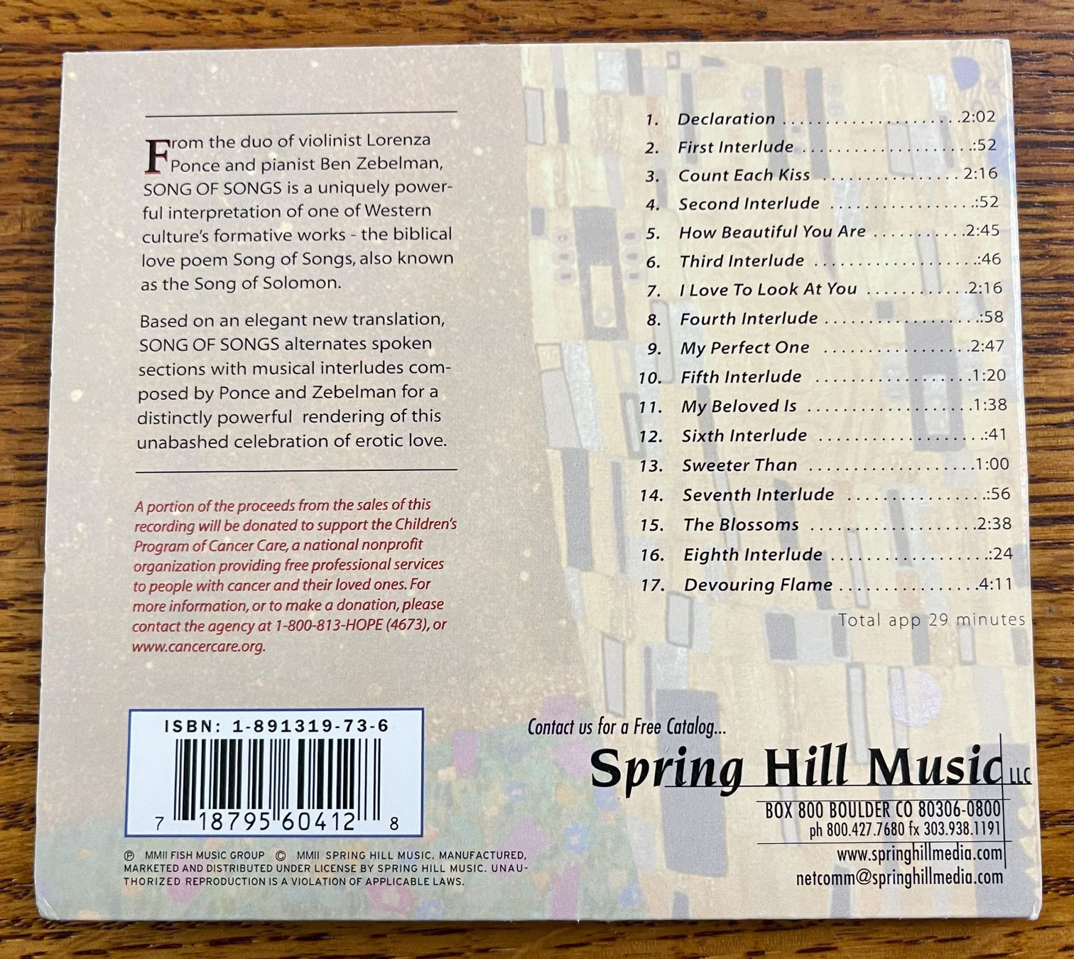 CDs: Song of Songs CD – Gebraucht aus Oftringen von Vucki 1