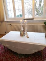 🤩RUND-TISCHDECKE ECRU MIT GOLD-RAND NEU