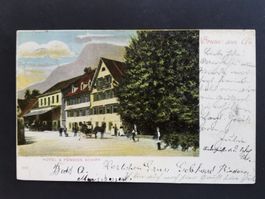 Rheintal   Au   Ansichtskarte  Hotel Schiff   1904   Kutsche