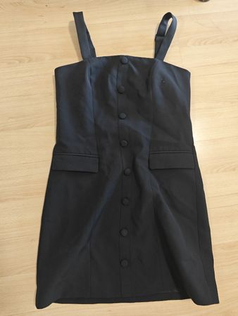 Black dress ONLY M button front straps excellent condition