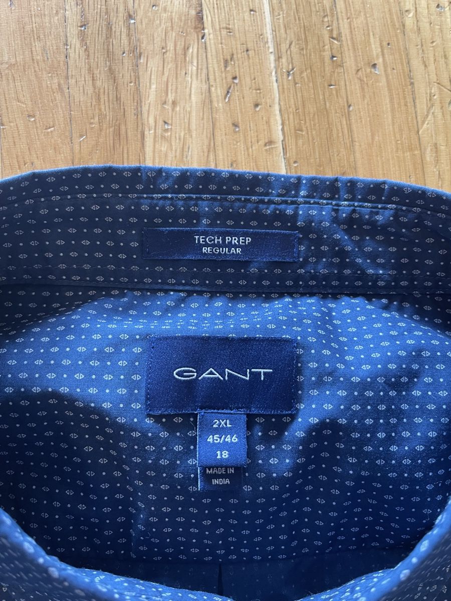 Gant Camicie: GANT Tech Prep Hemd Herren 2XL Regular Fit Dunkelblau Muster – Usato da Glattpark(Opfikon) venduto da soh_28qp 1