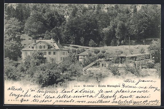 Ansichtskarten: AK St-Imier, Ecole Menagère, 1902 – Gebraucht aus Berlin von bartko-reher