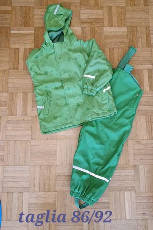 Completo pioggia bambino/a, verde, taglia 86/92