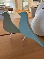 1 Vogel Deko Holz Farbe bläulich