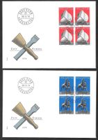 2 FDC 556 - 557 Serie Viererblöcke Europamarken ET 28.3.1974